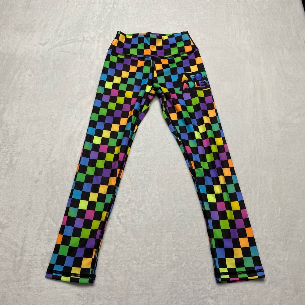 A for Adley Checkered Kids Leggings SZ 6